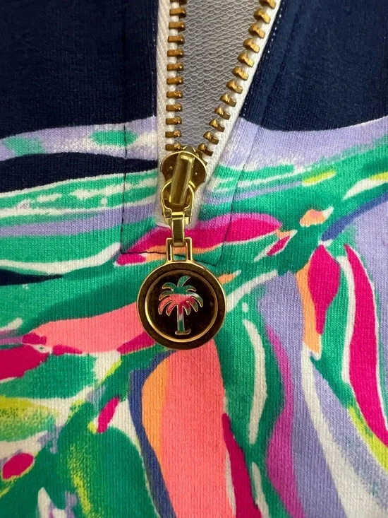 Lilly Pulitzer UPF 50+ Skipper Half Zip Long Sleeve Popover Bright Multicolor, M - Picture 7 of 11